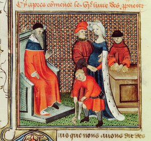 Ms.Fr.22531 De leeftijden van de mens uit Le Livre des Proprietes des Choses door Barthelemy l