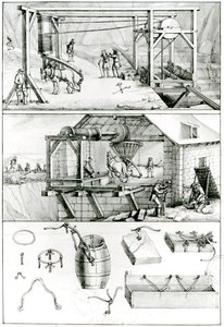 Ms 1064 fol.8 Een leisteengroeve, uit Descriptions des Arts et Metiers