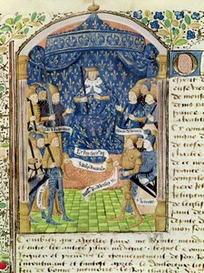 Karel VII (1403-61) omringd door zijn hof en Jeanne d