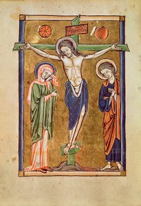 De kruisiging, illustratie uit een psalter