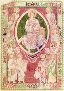 Christus met de twaalf kleine profeten, uit Explanatio in Prophetas et Ecclesiasten door St. Jerome, uit de Abdij van Citeaux door French School