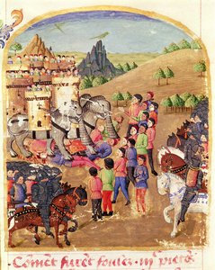Ms 1335 fol.217 De Oorlogsolifanten, uit Vie d