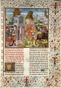 Ms 149 t.3 fol.172 De opvolging van Boudewijn VI na de dood van zijn vader, Histoire des Nobles Princes de Hainaut, door Jacques de Guise door French School