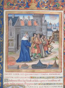 Ms. 1581 f. 228 Illustratie uit Boek XII (Van de dood van Alexander de Grote tot de dood van Judas Maccabeüs), Hoofdstuk 1 van de Oudheden van de Joden (Antiquitates Judaicae) door Flavius Josephus door French School