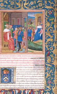 Ms. 1581 f. 311v Illustratie uit Boek XVI (Van de voltooiing van de Tempel door Herodes tot de dood van Alexander en Aristobulus), Hoofdstuk 1 van de Oudheden van de Joden (Antiquitates Judaicae) door door French School