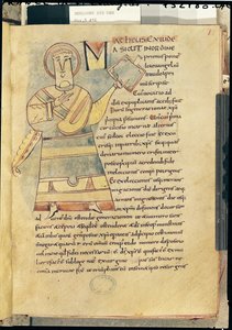 Ms 18 f.8 St. Mattheüs de Evangelist door French School