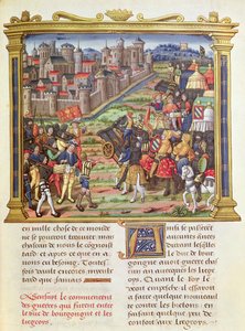 Oorlog tussen Karel de Stoute, hertog van Bourgondië en Luik, uit de Memoires van Philippe van Commines door French School