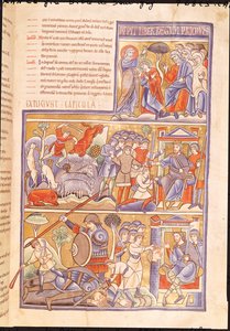 Ms 1 f.93r Het verhaal van David, uit de Souvigny Bijbel door French School