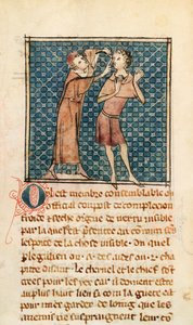 Ms 2030 fol.17 Oogheelkunde, illustratie uit La Chirurgie de Maître Henri de Mondeville door French School