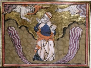 Ms 21 De profeet Ezechiël, miniatuur uit een Bijbel Historiale