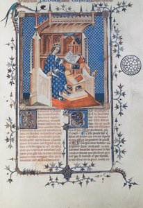 Karel V, de Wijze, koning van Frankrijk, uit John of Salisbury, Polycraticus, vertaald door Denis Foulechatis, c.1372