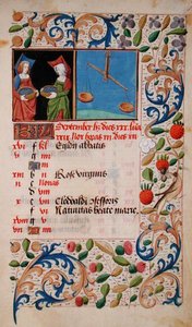 Ms 2697 Kalender voor de maand september, uit de 