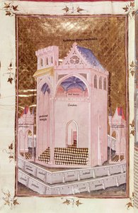 Ms 292 Tome 3 fol.214v De tempel van Jeruzalem, uit Postilles sur la Bible door Nicolas de Lyre