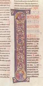 Ms 2 fol.175 t.2 Het Evangelie van St. Marcus, uit de Bijbel van het Klooster van Saint-Andre aux-Bois door French School