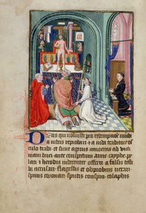 De Mis van St. Gregorius uit een Getijdenboek, gemaakt voor Filips de Stoute, Hertog van Bourgondië door French School