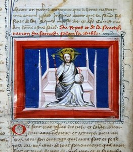 God in majesteit, uit de Bijbel des Grands Augustins door French School