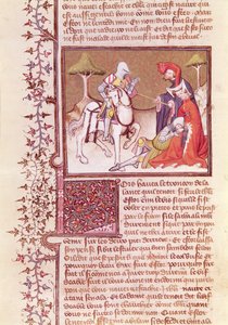 En zo trok hij de lans uit de stervende ridder, uit het Livre de Messire Lancelot du Lac door French School