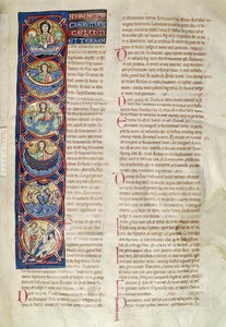 Ms 3 fol.4 De Zes Dagen van de Schepping, uit de Bijbel van St. Sulpicius van Bourges