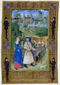 Ms 473 De vlucht naar Egypte, uit de Getijden van Karel van Frankrijk, c.1466-69 door French School