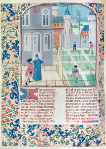 Ms 5064 f.151v De tuin, illustratie uit Le Livre des Prouffitz Champestres door Pietro de Crescenzi (1230-132021) door French School