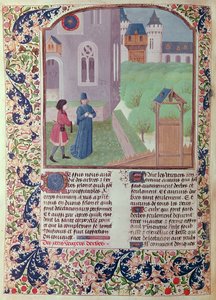 Ms 5064 f.202v De boomgaard, illustratie uit Le Livre des Prouffitz Champestres door Pietro de Crescenzi (1230-132021) door French School