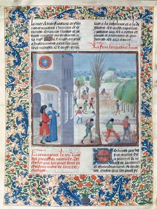 Bezigheden voor elke maand van het jaar, illustratie uit Le Livre des Prouffitz Champestres door French School