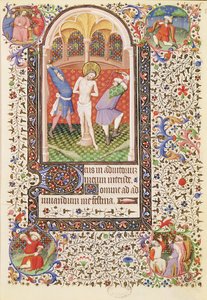 Ms 547 fol.13 Geseling, uit een Getijdenboek gebruikt door een vrouw uit Poitiers