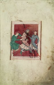 Ms 698 fol.34r Wonder van St. Omer (595-670) uit Vie de Saint Omer door French School
