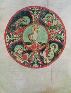 Het Lam Gods omringd door de Symbolen van de Evangelisten door French School
