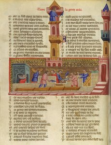 Ms 782 De Bouw van Troje, illustratie uit Le Roman de Troie door Benoit de St. Marc