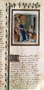 Bertrand du Guesclin geridderd door de koning, uit Histoire de Du Guesclin door French School