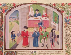 Ms 927 Fol.52v Verkwisting, Vrijgevigheid en Hebzucht, uit Ethiek, Politiek en Economie door Aristoteles (384-322 v.Chr.)
