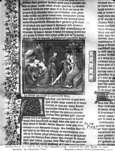Ms Fr 118 fol.219v Hoe Lancelot Guinevere voor het eerst kuste, uit het Livre de Messire Lancelot du Lac door French School
