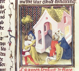 De schunnige vrouwen, uit De Claris Mulieribus, door Giovanni Boccaccio (1313-75) door French School