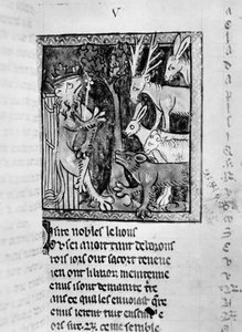 Edelman houdt hof, illustratie uit de Roman de Renart door French School