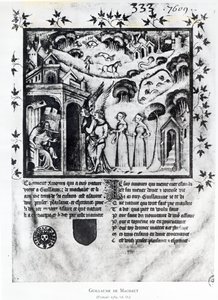 De auteur ontvangt Liefde die hem Zoete Gedachten, Plezier en Hoop brengt, c.1370 door French School