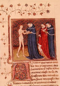 Ms Fr 22531 Fol.58v. Onderzoek van een patiënt, uit 