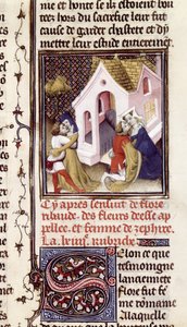 Prostituees met klanten, uit Des Claires et Nobles Femmes, door Giovanni Boccaccio (1313-75) c.1403 door French School
