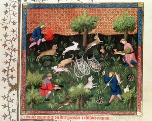 Hazenjacht, uit het Livre de la Chasse door Gaston Phebus de Foix