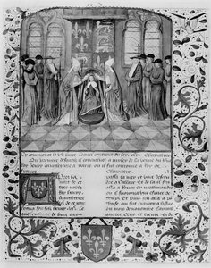 Ms Fr 83 fol.205 Kroning van Hendrik VI (1421-71) door French School