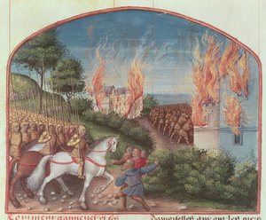Pagina uit Het Verhaal van Merlijn door Robert de Boron, ca.1482-89 door French School