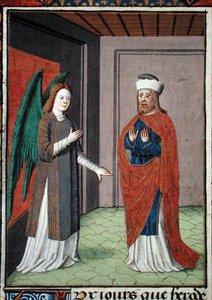Ms Hunter 368 f.17v Engel, ca. 1460 (perkament) door French School