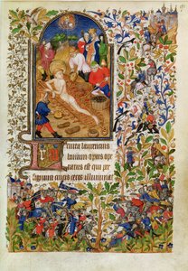 Ms Lat 1156b fol. 171 Het martelaarschap van Sint Laurentius, uit de Getijden van Marguerite d