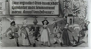 Ms Lat 1173 f.20 Pastorale Dans, uit de Getijden van Charles d
