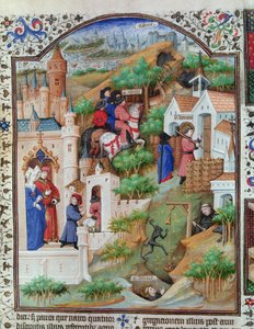 Scènes uit het leven van Sint Benedictus (ca.480-ca.550) uit het Brevier van de Hertog van Bedford, ca.1424-35 door French School