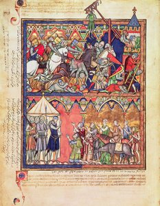 Ms M 638 f.10v Jozua, uit de Morgan Picture Bible, ca. 1244-54 door French School