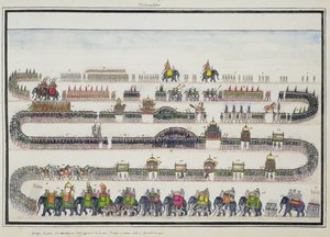 Muharram Ceremonie, Faizabad, 1772 uit Het Gentil Album, gepubliceerd in 1774