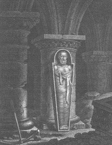 Mummie van Henri IV (1553-1610), Koning van Frankrijk, opgegraven door de revolutionairen, in de basiliek Saint-Denis, 14-25 oktober 1793 door French School