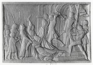 Moord op Bisschop Waldric (gravure) door French School