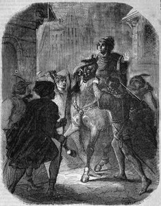 Moord op Lodewijk I van Valois, hertog van Orléans (1372 - 1407) in Oude Rue du Temple door Jean Sans Peur - in 